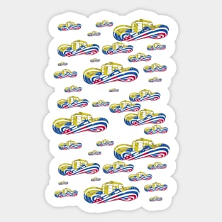 Colombian Sombrero Vueltiao in Colombian Flag Colors Pattern Sticker